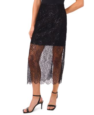 CeCe - Women's Midi Lace Ruffle Skirt