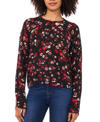 CeCe - Women's Printed Crewneck Sweater