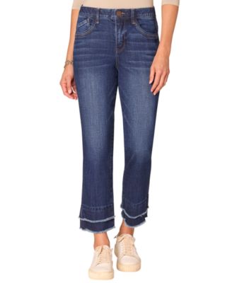 Democracy - Petite "Ab" Solution Kick Flare Mid Rise Jeans