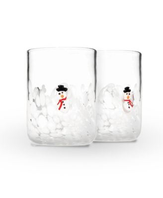 Snowman Icon Double Old Fashioned Glasses, Set of 2 image