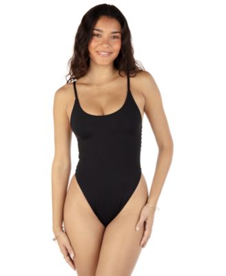 Hurley - Juniors' Solid Cutout One-Piece Swimsuit