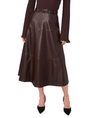 1.STATE - Women's A-Line Belted Maxi Skirt