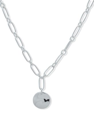 Nine West - Wavy Texture Silver-Tone Pendant Necklace