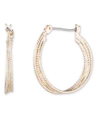 Nine West - Medium Gold-Tone Hoop Earrings