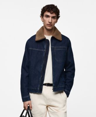 MANGO - Men's Shearling Lining Denim Jacket