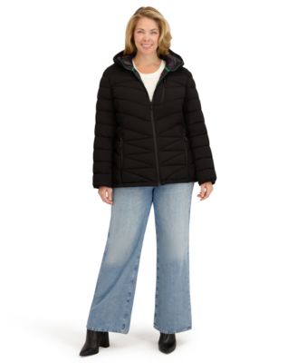 Nautica - Plus Size Zip Front Short Packable Coat