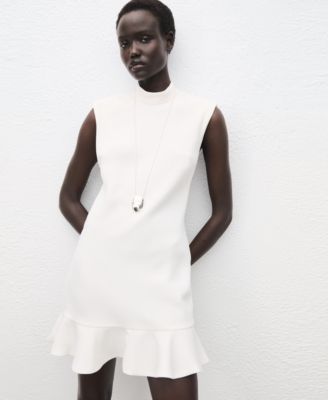 MANGO - Women's Ruffled High-Neck Dress