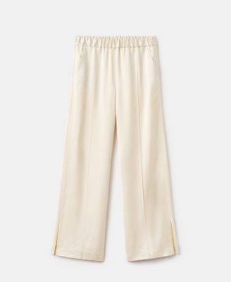 MANGO - Women's Side Slit Satin Pants