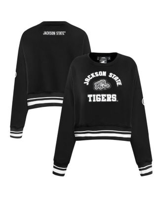 Pro Standard - Women's Black Jackson State Tigers Cropped Pullover Sweatshirt