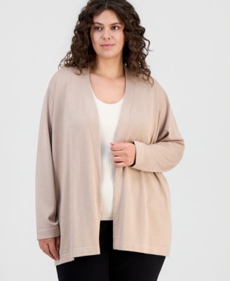 Anne Klein Essentials - Plus Size Open-Front Cardigan