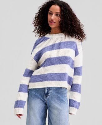 And Now This - Women's Drop Shoulder Striped Sweater