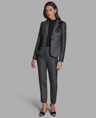 BCBG - Women's Novelty Notch Collar One-Button Jacket