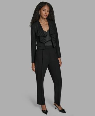 BCBG - Women's Pinstripe Cropped Jacket
