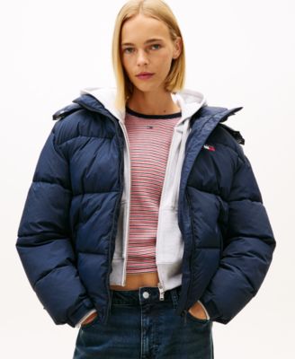 Tommy Jeans - Women's Oversized Hooded Flag Puffer Jacket