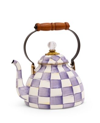MacKenzie-Childs - Violet Check Handmade Tea Kettle