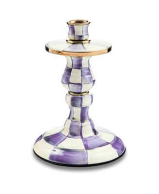 MacKenzie-Childs - Violet Check Small Candlestick