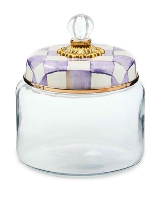 MacKenzie-Childs - Violet Check Small Handmade Kitchen Canister
