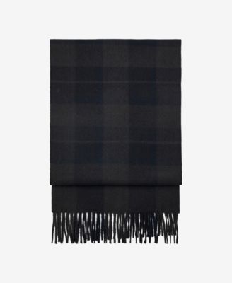 MANGO - Men's Check Fringed Scarf
