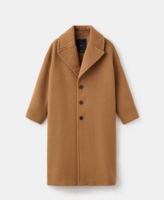 MANGO - Women's Lapel Manteco Wool Coat