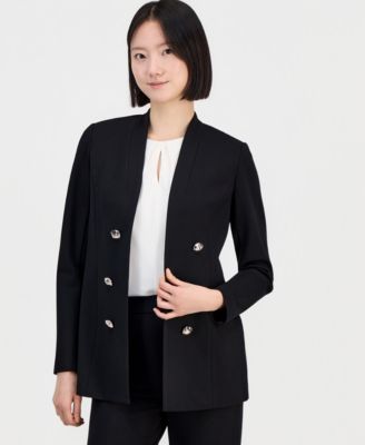 Anne Klein - Women's Open-Front Stand Collar Blazer