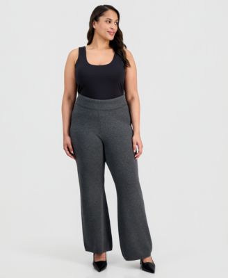 Bar III - Trendy Plus Size Pull-On Flare-Leg Pants