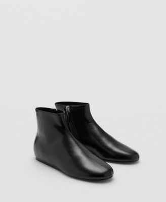 MANGO - Women's Zipped Flat Ankle Boots