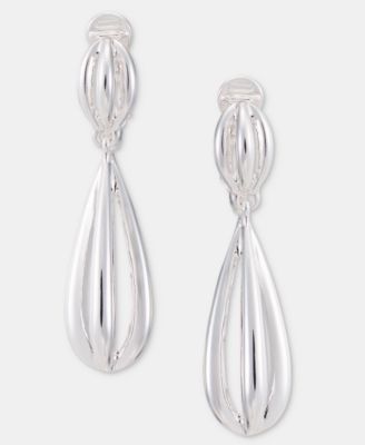 Anne Klein - Openwork Dome Clip-On Linear Drop Earrings