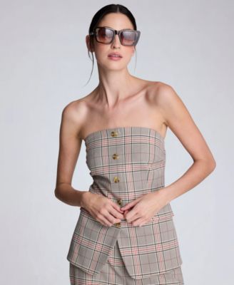 Kenneth Cole - Women's Strapless Button-Front Shirt Vest