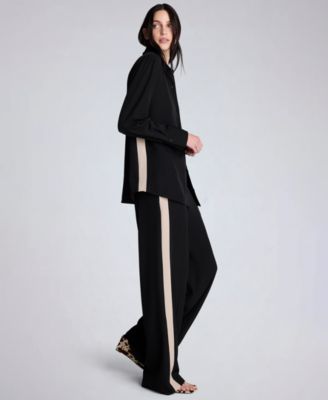 Kenneth Cole - Women's Oversized Button-Front Collared Shirt