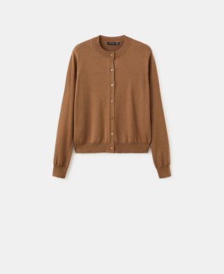 MANGO - Women's Chunky-Knit Wool-Blend Cardigan