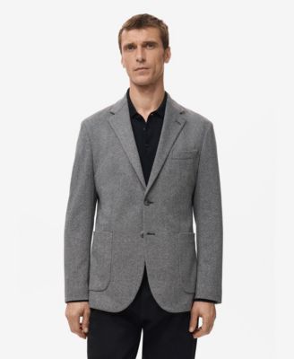MANGO - Men's Slim-Fit Herringbone Tailored Jacket