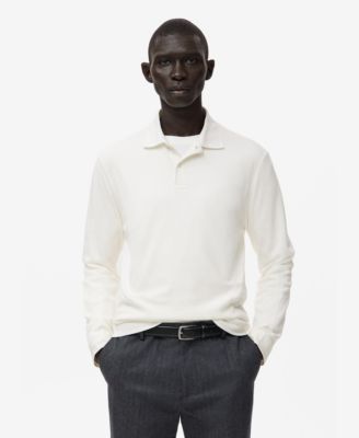 MANGO - Men's Regular-Fit Knitted Polo Sweater