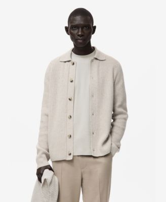 MANGO - Men's Ribbed Knit Cardigan