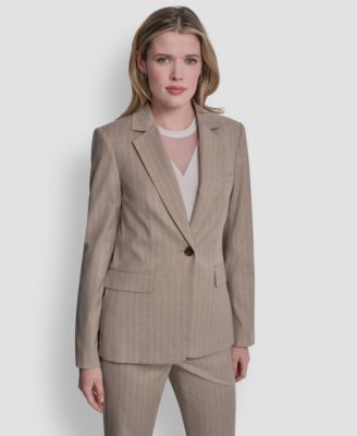 DKNY - Women's Vertical Pinstripe Blazer Jacket