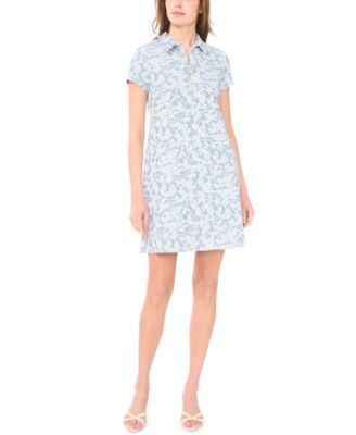 MSK - Women's Cap-Sleeve Collared Swing Dress