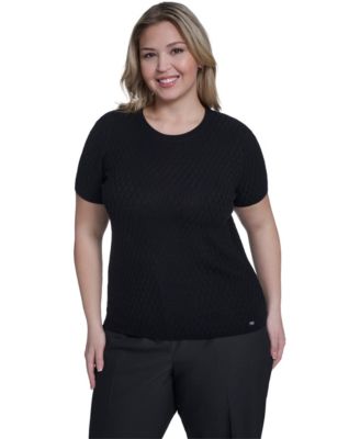Calvin Klein - Plus Size Short-Sleeve Crewneck Sweater