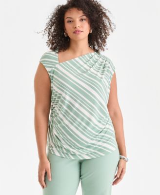 I.N.C. International Concepts - Plus Size Printed Drape Sleeveless Top