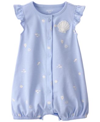 Carter's - Baby Girls' Shell Print Flutter-Sleeve Romper