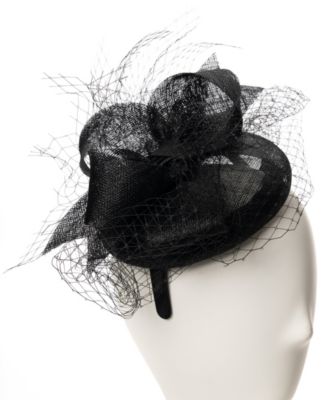 August Hats - Sinamay Bow Net Fascinator