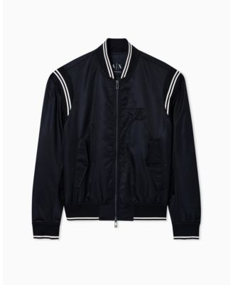 A|X Armani Exchange - Men's Varsity Bomber With Back Graphic Jacket