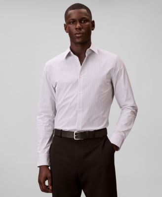Calvin Klein - Men's Stripe Tech Slim-Fit Button-Down Shirt