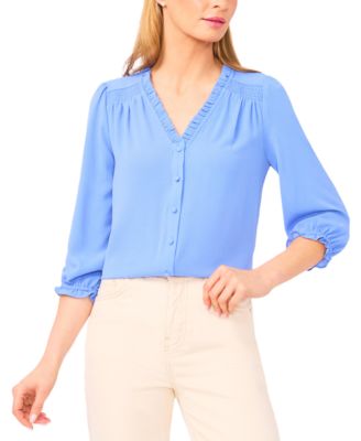CeCe - Ruffled Button-Front Top