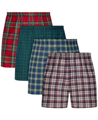 Hanes - Men's Ultimate Printed Woven Boxers, 4-Pack
