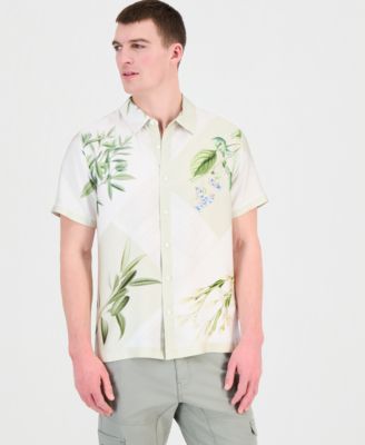 GUESS - Men's Rayon Woven Bloom Shirt