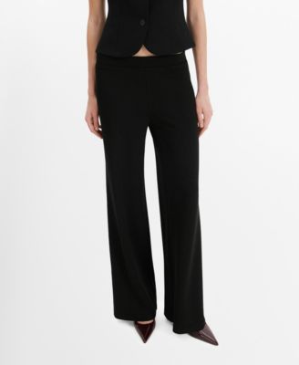 MANGO - Women's Straight Low-Rise Suit Pants