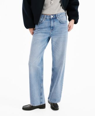 MANGO - Women's Straight Low-Waist Jeans