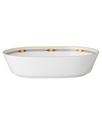 Empire 32 oz. Gold Oval Vegetable Bowl image