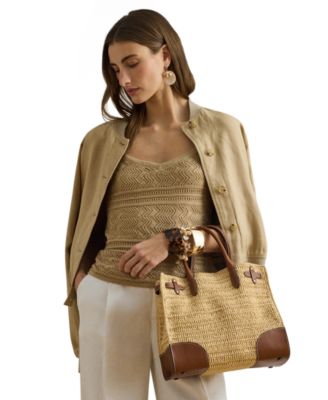 Lauren Ralph Lauren - Woven Straw Medium Devyn Tote Bag