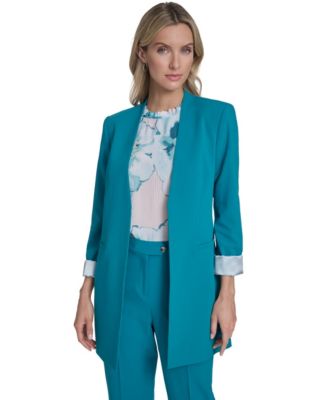 Calvin Klein - Women's Open-Front Roll Back Cuff Jacket