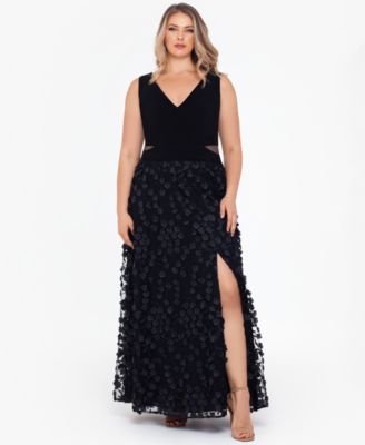 XSCAPE - Plus-Size V-Neck Sleeveless Ball Gown